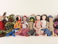 Handcrafted dolls made by Afghan refugee women at Silaiwali await shipment to customers in the United States.